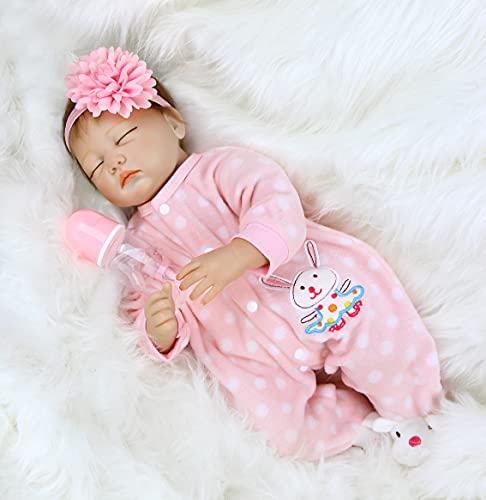 ZIYIUI 22 Pulgadas 55 cm Muñeco Reborn Bebé Chicas Durmiendo Reborn Silicona Blanda Realistas Bebe Reborn Niña Regalos Navideños Reborn Dolls