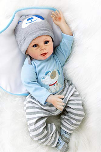 ZIYIUI 22 Pulgadas Muñecos bebé Reborn Niño Silicona Bebe Reborn Babys Dolls Realista Recién Nacido Niños Regalo Juguetes 55 cm