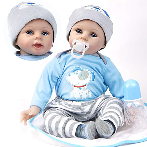 ZIYIUI 22 Pulgadas Muñecos bebé Reborn Niño Silicona Bebe Reborn Babys Dolls Realista Recién Nacido Niños Regalo Juguetes 55 cm