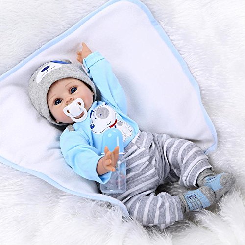 ZIYIUI 22 Pulgadas Muñecos bebé Reborn Niño Silicona Bebe Reborn Babys Dolls Realista Recién Nacido Niños Regalo Juguetes 55 cm