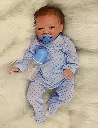 ZIYIUI 49 cm bebe Reborn Muñeca Chico Silicona Realista Muñecos Reborn Babys Dolls Niño Recién Nacido 19 Pulgadas Niños Juguete