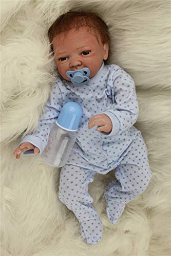 ZIYIUI 49 cm bebe Reborn Muñeca Chico Silicona Realista Muñecos Reborn Babys Dolls Niño Recién Nacido 19 Pulgadas Niños Juguete