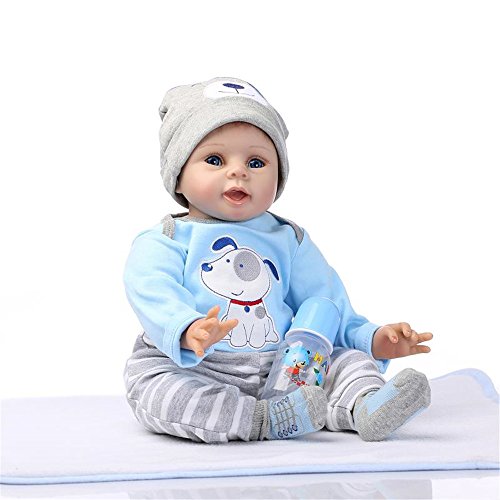 ZIYIUI 55cm Muñeca Reborn bebé Chico Vinilo Silicona Realista Niño Muñecos Reborn Baby Dolls Recién Nacido 22 Pulgadas Niños Juguete