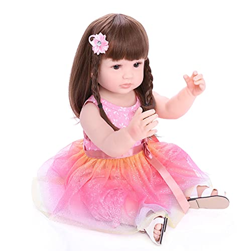 ZIYIUI Bebe Reborn Niña 22 Pulgadas 55 cm Silicona Cuerpo Completo Realista Niña Muñecas Reborn Recién Nacido Muñecas Reborn para Niños Pequeños Juguete de Regalo