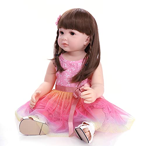 ZIYIUI Bebe Reborn Niña 22 Pulgadas 55 cm Silicona Cuerpo Completo Realista Niña Muñecas Reborn Recién Nacido Muñecas Reborn para Niños Pequeños Juguete de Regalo