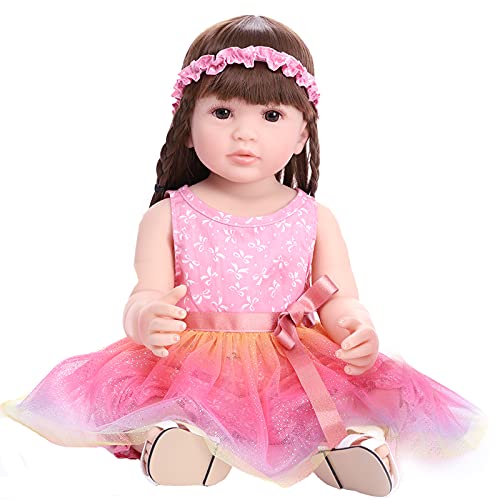 ZIYIUI Bebe Reborn Niña 22 Pulgadas 55 cm Silicona Cuerpo Completo Realista Niña Muñecas Reborn Recién Nacido Muñecas Reborn para Niños Pequeños Juguete de Regalo