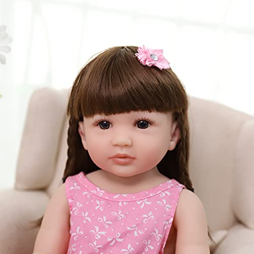 ZIYIUI Bebe Reborn Niña 22 Pulgadas 55 cm Silicona Cuerpo Completo Realista Niña Muñecas Reborn Recién Nacido Muñecas Reborn para Niños Pequeños Juguete de Regalo