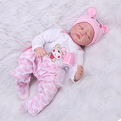 ZIYIUI Doll 22 Pulgadas 55 cm Muñecos Bebé Realista Reborn Bebé Muñeca Silicona Suave Simulación de Vinilo Realista Lindo Recién Nacido Bebé Juguete 3+ años de Edad