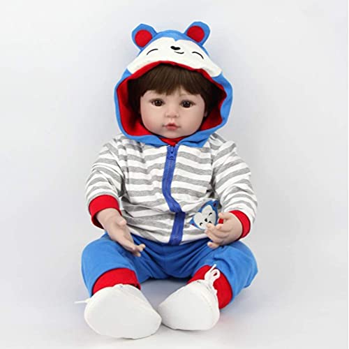 ZIYIUI Muñecas Reborn Bebé Niño 18 Pulgadas 48cm Muñeco Reborn bebé Chico Vinilo Silicona Realista Niño Muñecas Reborn Baby Dolls Recién Nacido Juguetes Regalos de Cumpleanos