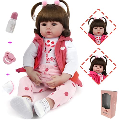 ZIYIUI Muñecas Reborn Niña 24 Pulgadas 60 cm Silicona Blanda Reborn Bebé Recién Nacido Hecho a Mano Bebé Reborn Niña Realista Bebés Niño Niña Regalo Juguete Reborn Dolls