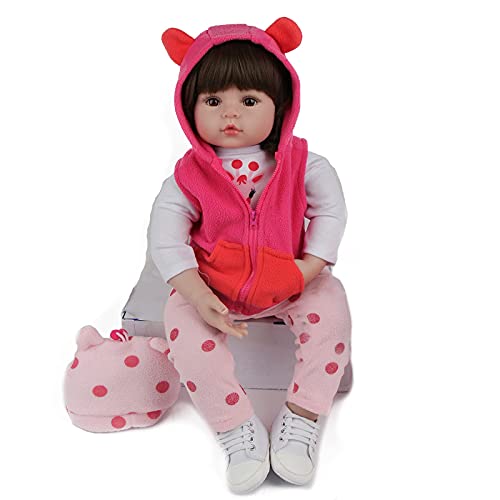 ZIYIUI Muñecas Reborn Niña 24 Pulgadas 60 cm Silicona Blanda Reborn Bebé Recién Nacido Hecho a Mano Bebé Reborn Niña Realista Bebés Niño Niña Regalo Juguete Reborn Dolls