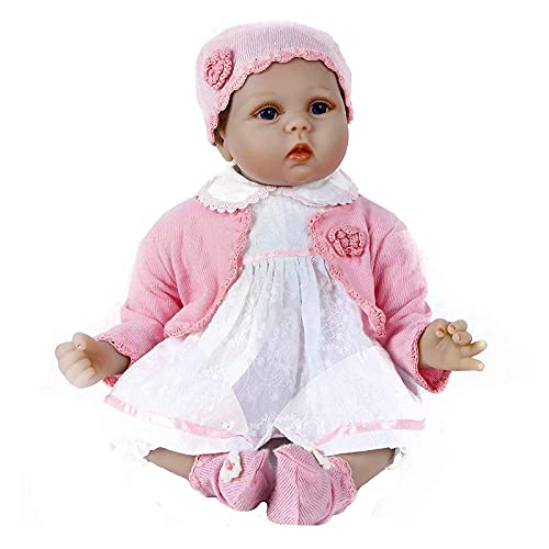 ZIYIUI Muñecos Reborn 55cm 22 Pulgadas Reborn Bebé Vinilo de Silicona Suave Realista Juguete Reborn niña Hecho a Mano Doll Niños niñas Regalo de cumpleaños Regalo de Juguete