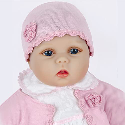 ZIYIUI Muñecos Reborn 55cm 22 Pulgadas Reborn Bebé Vinilo de Silicona Suave Realista Juguete Reborn niña Hecho a Mano Doll Niños niñas Regalo de cumpleaños Regalo de Juguete