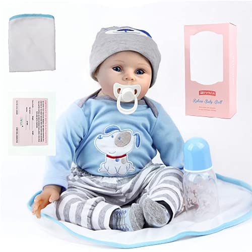 ZIYIUI Realista Bebe Reborn 22 Pulgadas 55 cm muneca Reborn Reales Silicona Muñecas Reborn Vinilo Silicona Suave Bebes Muñecos Hechos a Mano Juguetes de Regalo Navideño para Niños