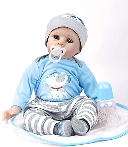 ZIYIUI Realista Bebe Reborn 22 Pulgadas 55 cm muneca Reborn Reales Silicona Muñecas Reborn Vinilo Silicona Suave Bebes Muñecos Hechos a Mano Juguetes de Regalo Navideño para Niños