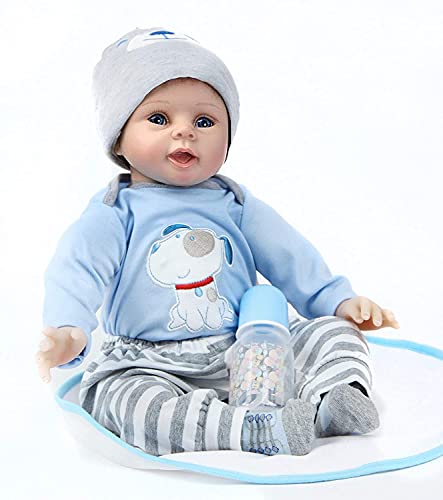 ZIYIUI Realista Bebe Reborn 22 Pulgadas 55 cm muneca Reborn Reales Silicona Muñecas Reborn Vinilo Silicona Suave Bebes Muñecos Hechos a Mano Juguetes de Regalo Navideño para Niños