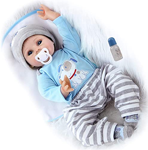 ZIYIUI Realista Bebe Reborn 22 Pulgadas 55 cm muneca Reborn Reales Silicona Muñecas Reborn Vinilo Silicona Suave Bebes Muñecos Hechos a Mano Juguetes de Regalo Navideño para Niños