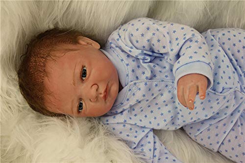 ZIYIUI Realista Niño Muñeca Reborn bebé Chico Muñeco Reborn Baby Dolls Silicona Recién Nacido 20 Pulgadas Hecha a Mano Niños Juguete Regalo