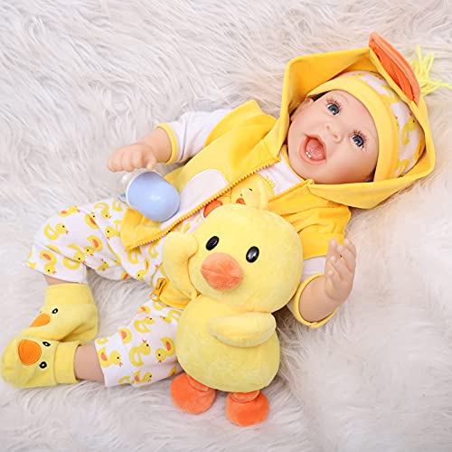 ZIYIUI Reborn Baby Doll 22 Pulgadas 55Cm Vinilo de Silicona Suave Vida Real Hecho a Mano Realidad simulada Simulación Recién Nacido Reborn Boy Girl Juguete