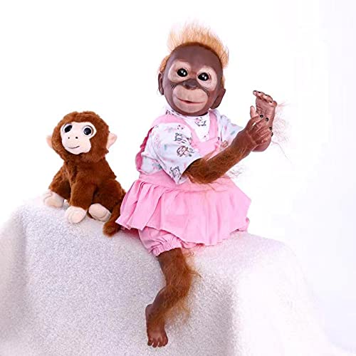 ZIYIUI Reborn Muñecas 52cm 21 pulgadas Reborn Monkey Bebe Newborn Vinilo de Silicona Reborn Doll Toy Regalos de vacaciones para niños