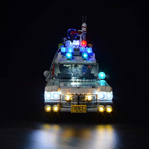 ZJLA Juego de luces de control remoto con sonido para Lego Ghostbusters ecto-1 10274, iluminación para Lego 10274 ecto 1 (no incluye el modelo Lego)