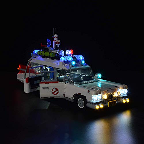 ZJLA Kit de luz LED RC con sonido para Lego Ghostbusters Ecto-1 10274, kit de iluminación compatible con Lego 10274 (no incluye juego Lego) (con sonido RC) (versión estándar)