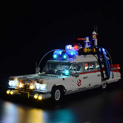 ZJLA Kit de luz LED RC con sonido para Lego Ghostbusters Ecto-1 10274, kit de iluminación compatible con Lego 10274 (no incluye juego Lego) (con sonido RC) (versión estándar)