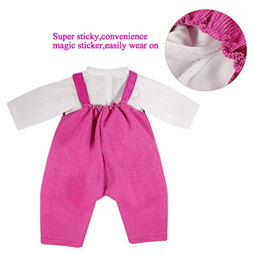 ZOEON Ropa de Muñecas para New Born Baby Doll, Blusas y Pantalones con Peto para 18 " Muñecas (35-45 cm), Conjunto de 2