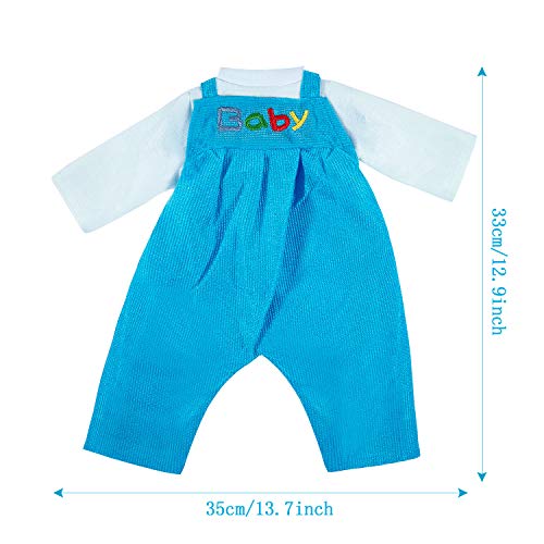 ZOEON Ropa de Muñecas para New Born Baby Doll, Blusas y Pantalones con Peto para 18 " Muñecas (35-45 cm), Conjunto de 2