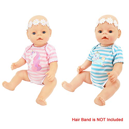 ZOEON Ropa de Muñecas para New Born Baby Doll, Mameluco para 43cm Muñecas, Conjunto de 2