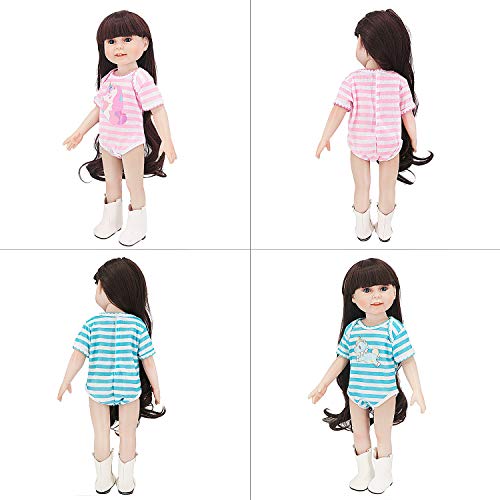 ZOEON Ropa de Muñecas para New Born Baby Doll, Mameluco para 43cm Muñecas, Conjunto de 2