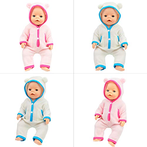 ZOEON Ropa de Muñecas para New Born Baby Doll, Onesies para Muñecas 35-43 cm, Conjunto de 2