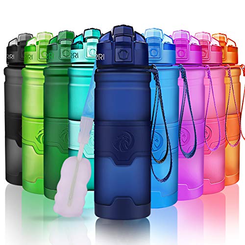 ZORRI Botella de Agua Deportiva - 400ml/500ml/700ml/1000ml sin BPA & a Prueba de Fugas, Reutilizable de plastico tritan, Agua Botellas Ideal con Filtro para niños Adulto, Correr 1-Click Apertura