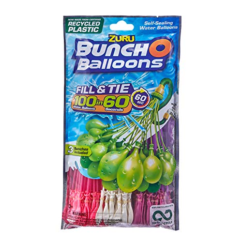 Zuru BUNCH O BALLOONS - 100 globos de agua autoadhesivos de llenado rápido, Multicolor, 1 paquete, colores variados