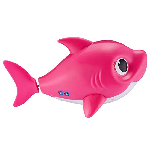 ZURU ROBO ALIVE JUNIOR- Mommy Shark - Juguete de baño para nadar y cantar a batería, por ZURU, individual, Color rosa (25282D)