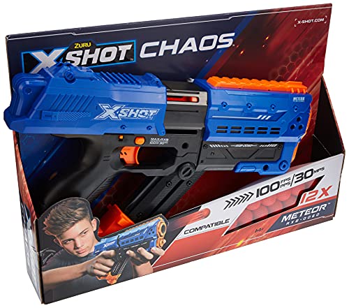 ZURU X-Shot 36282 Meteor Blaster (12 Redondas), Azul