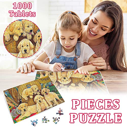 ZW18U Rompecabezas de diversión Familiar 1000 Piezas Gran Jigsaw Picture Puzzle Toys Puppy Baby Pattern Adult Children Puzzle Game Festival Regalo Pintura de decoración del hogar