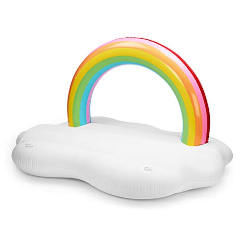 Zwirelz Cama de Natación Inflable, Colchón de Agua Inflable de Arco Iris, Juguete de Piscina de Verano, Hamaca de Agua, Cama de Natación de Verano, Juguete de Fiesta Flotante Para Adultos y Niños