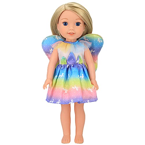 ZWOOS Ropa de Muñeca Bebé, Adorable Vestido de Algodón para Muñecas 36 cm, Paquete de 4 (Set 1)