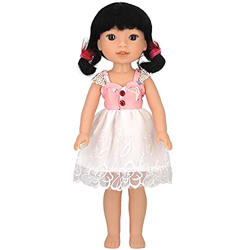 ZWOOS Ropa de Muñeca Bebé, Adorable Vestido de Algodón para Muñecas 36 cm, Paquete de 4 (Set 1)