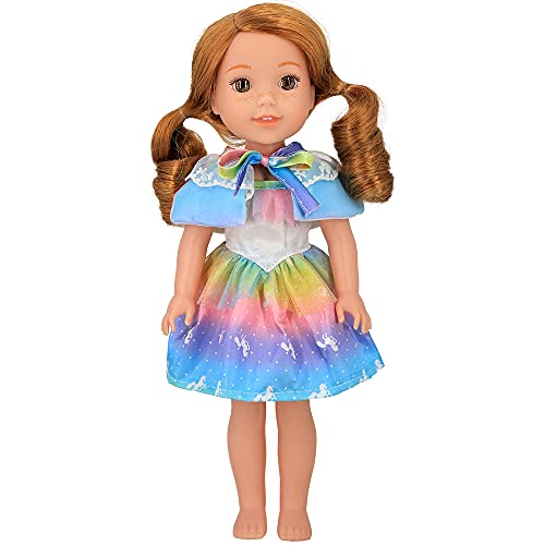 ZWOOS Ropa de Muñeca Bebé, Adorable Vestido de Algodón para Muñecas 36 cm, Paquete de 4 (Set 2)