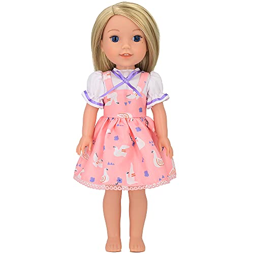 ZWOOS Ropa de Muñeca Bebé, Adorable Vestido de Algodón para Muñecas 36 cm, Paquete de 4 (Set 2)