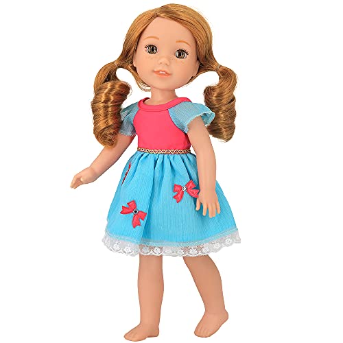 ZWOOS Ropa de Muñeca Bebé, Adorable Vestido de Algodón para Muñecas 36 cm, Paquete de 4 (Set 2)