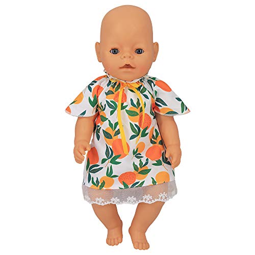 ZWOOS Ropa de Muñeca Bebé para New Born Baby Doll, Adorable Vestido de Algodón para Muñecas 36-43 cm, Paquete de 4