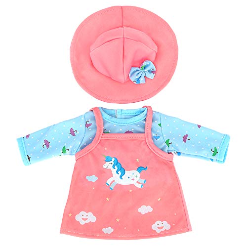 ZWOOS Ropa de Muñecas para New Born Baby Doll, Atuendo Unicornio con Sombrero para Muñecas 35-43 cm