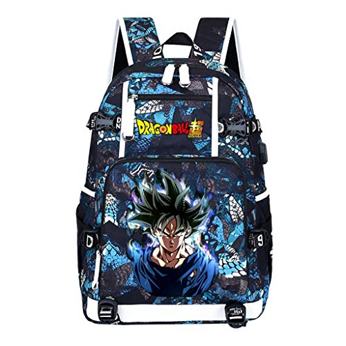 ZXJWZW Mochila De Anime De Dibujos Animados Dragon Ball Hombres Mujeres Cosplay Mochila Adolescentes Mochila Escolar USB