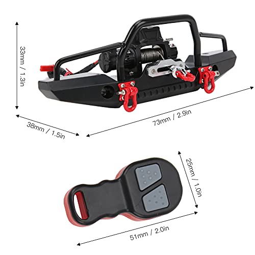 01 Juego De Cabrestante De Parachoques Delantero RC, Enfriador De Coche con Control Remoto, Protector De Parachoques Delantero, Parachoques Todoterreno con Cabrestante, Control Remoto para