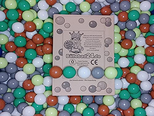 100 bolas de plástico orgánico para piscina de bolas de caña de azúcar renovable, materias primas, 6 cm de diámetro, guardería y calidad comercial – BB01