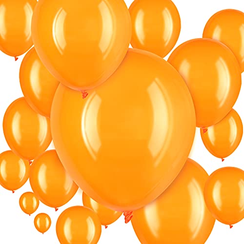 100 Globos de Látex de Fiesta de 18 Pulgadas 12 Pulgadas 10 Pulgadas 5 Pulgadas para Decoración de Fiesta de Globos de Novia Cumpleaños Boda Baby Shower Navidad Halloween (Naranja)