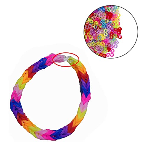 1000 Piezas Hacer Pulseras Con Gomas Loom Bandas Clips Banda De Goma Ganchos De Pulsera De Goma Para Pulseras Telar De Colores Ganchos Accesorios De Joyería Para Manualidades Collar Accesorios De